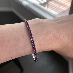 14K white gold and amethyst bracelet